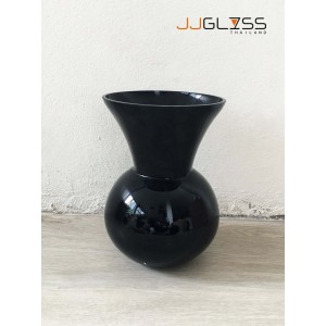 BLACK-H0972-28TL - Black Handmade Colour Vase
